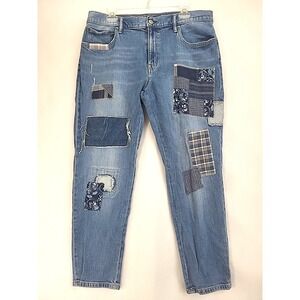 Lauren Ralph Lauren Patchwork Jeans sz 14 1990s Y2K Relaxed